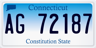 CT license plate AG72187