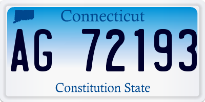 CT license plate AG72193