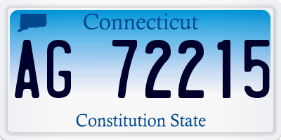 CT license plate AG72215