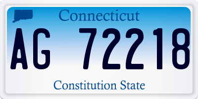 CT license plate AG72218