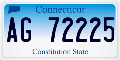 CT license plate AG72225