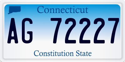 CT license plate AG72227