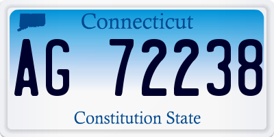 CT license plate AG72238