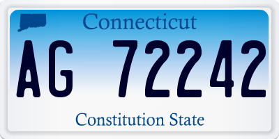 CT license plate AG72242