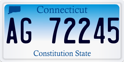 CT license plate AG72245
