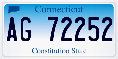 CT license plate AG72252
