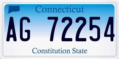 CT license plate AG72254