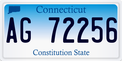 CT license plate AG72256