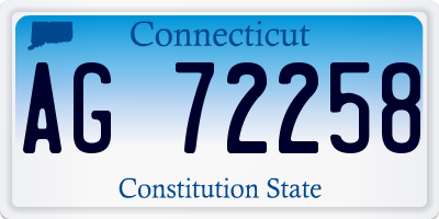 CT license plate AG72258