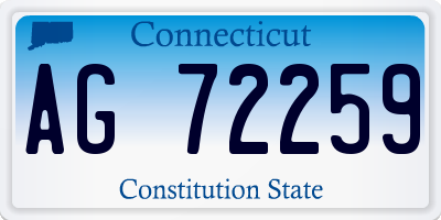 CT license plate AG72259