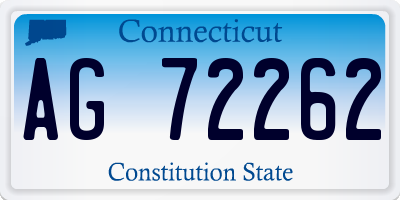 CT license plate AG72262