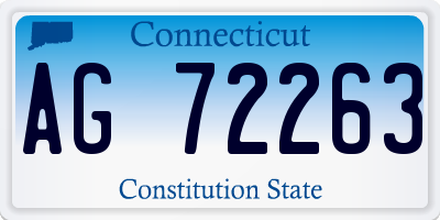 CT license plate AG72263