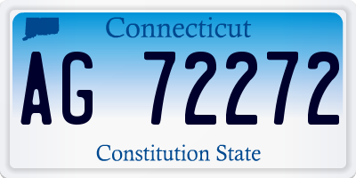 CT license plate AG72272