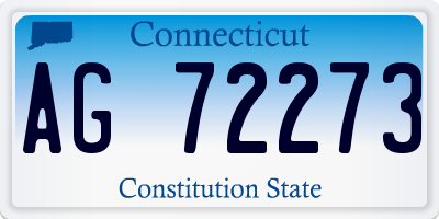 CT license plate AG72273