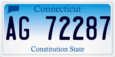 CT license plate AG72287