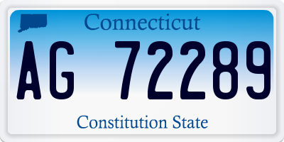 CT license plate AG72289