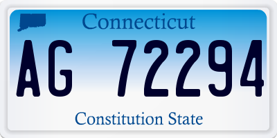 CT license plate AG72294