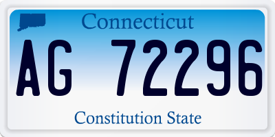 CT license plate AG72296