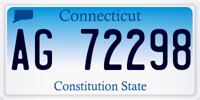 CT license plate AG72298