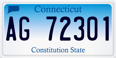CT license plate AG72301