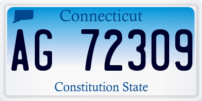 CT license plate AG72309