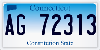 CT license plate AG72313