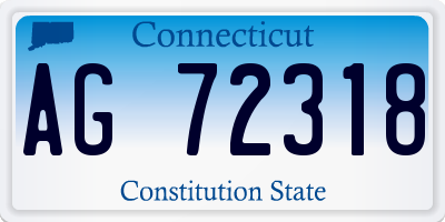 CT license plate AG72318
