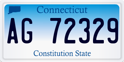 CT license plate AG72329