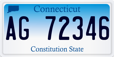 CT license plate AG72346