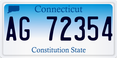 CT license plate AG72354