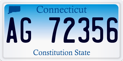CT license plate AG72356
