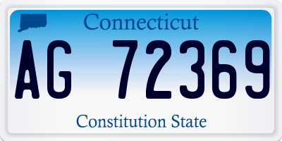 CT license plate AG72369