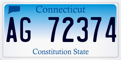 CT license plate AG72374