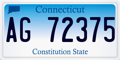 CT license plate AG72375