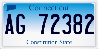 CT license plate AG72382