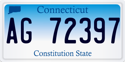 CT license plate AG72397