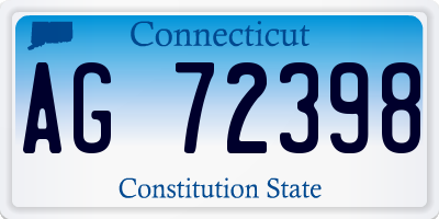 CT license plate AG72398