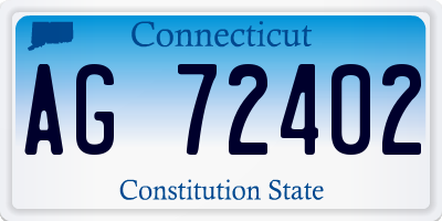 CT license plate AG72402