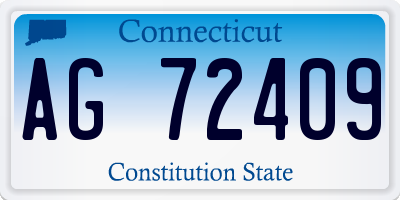 CT license plate AG72409