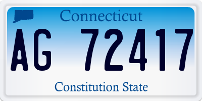 CT license plate AG72417