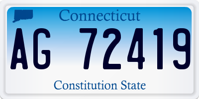 CT license plate AG72419