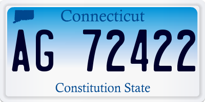 CT license plate AG72422