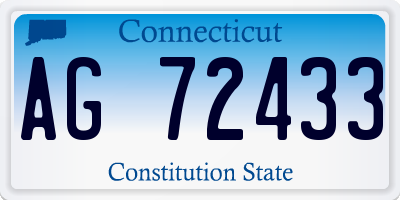 CT license plate AG72433
