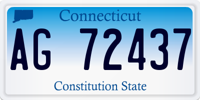 CT license plate AG72437