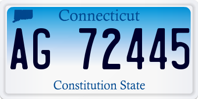 CT license plate AG72445