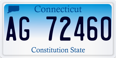 CT license plate AG72460