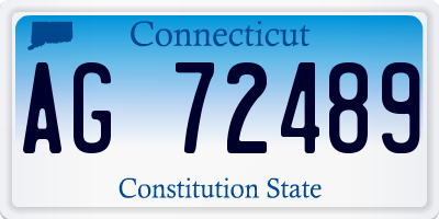CT license plate AG72489