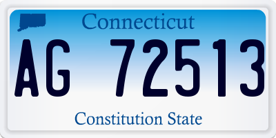 CT license plate AG72513