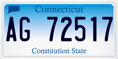 CT license plate AG72517