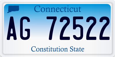 CT license plate AG72522